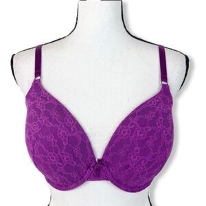 Victorias Secret Purple Lace Full Coverage Bra